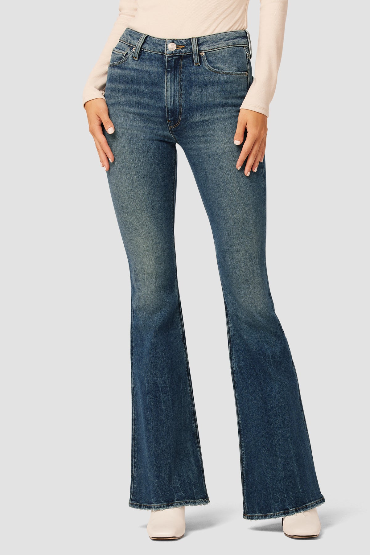 Holly High-Rise Flare Jean, Premium Italian Fabric