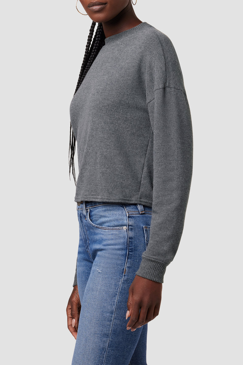 Grey cropped online crew neck