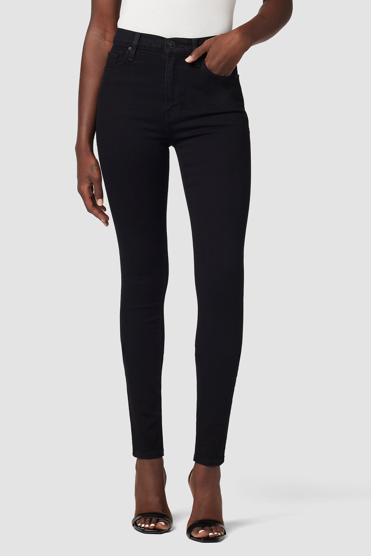 Hudson Women's Barbara High-Waist Super-Skinny Jeans - Black