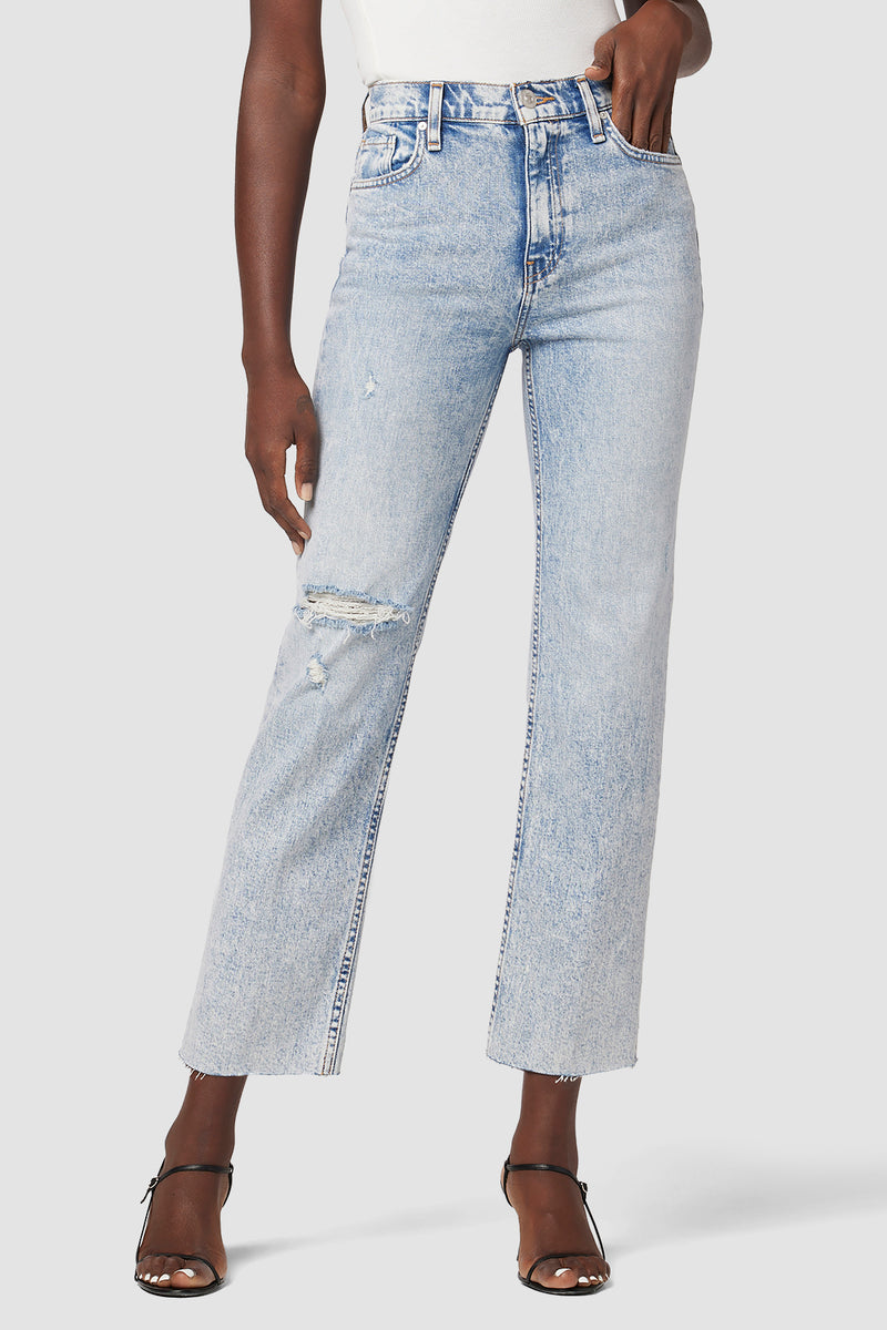 High-Rise Straight Crop Jean | Italian Fabric